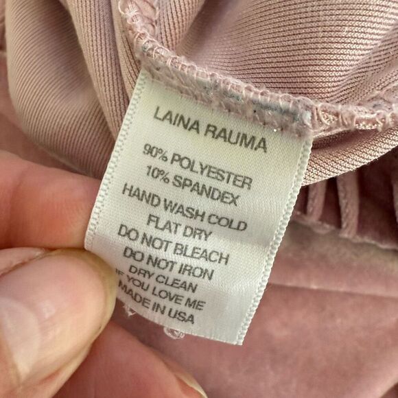 Laina Rauna Luxe Loungewear Velvet Velour Pink Jogger Pants XL - Picture 6 of 6